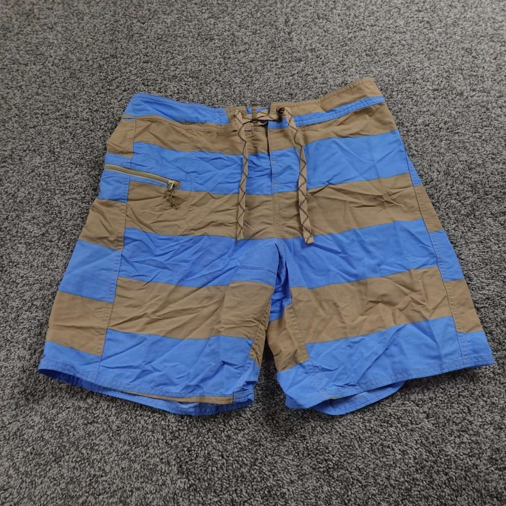 Patagonia Shorts Mens 30 Blue Brown Wavefarer Hybrid Board Swim Trunks Outdoor
